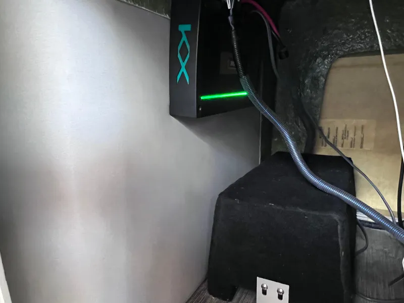 Slide: The Image of Interior view of 2021 Bennington QX 27 QFB X2 boat with wiring and equipment. - 36