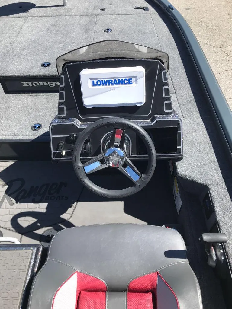 Slide: The Image of Ranger ALPHA 208 boat dashboard with Lowrance display, 2025 model. - 10