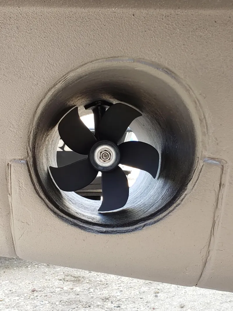 Slide: The Image of Close-up of a 2007 Grady-White Express 360 boat propeller. - 19