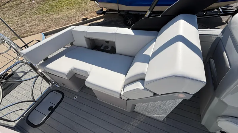 Slide: The Image of Luxurious seating on 2025 Balise HORIZON 24C boat, featuring modern design and comfort. - 11