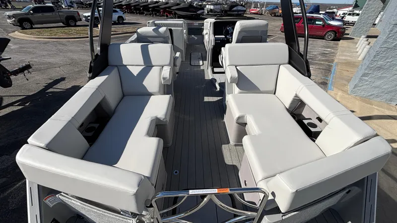 Slide: The Image of Interior view of 2025 Balise HORIZON 24C boat with spacious seating. - 16