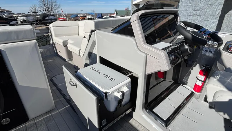 Slide: The Image of Interior of 2025 Balise HORIZON 24C boat with modern amenities and sleek design. - 21