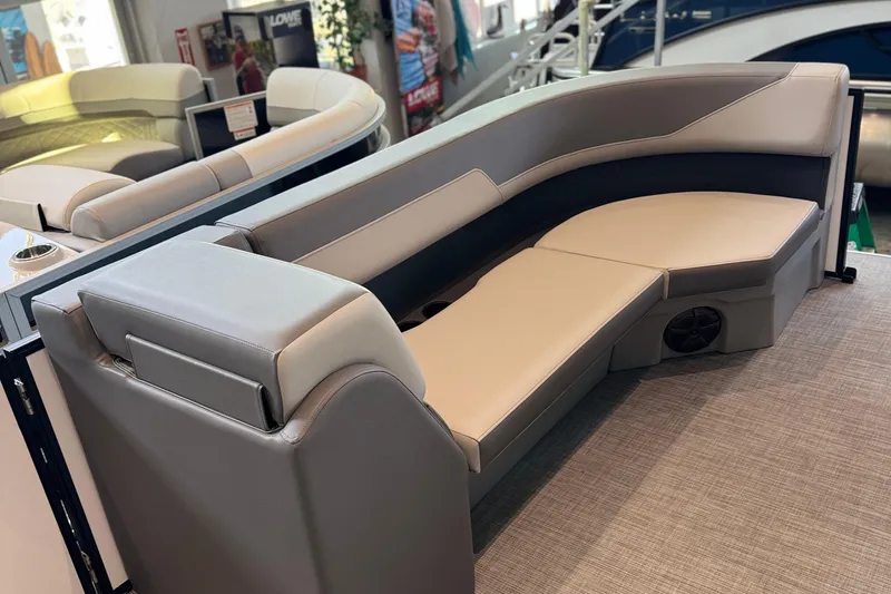 Slide: The Image of Luxurious seating on 2025 Lowe LS 210 WT boat, featuring modern design and comfort. - 6