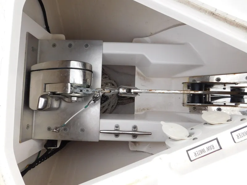 Slide: The Image of Anchor system of 2018 Pursuit OS 325 Offshore boat. - 49
