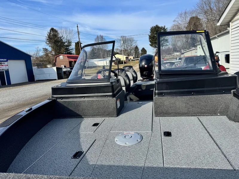 Slide: The Image of 2025 Crestliner 1850 Fish Hawk WT JS boat with open deck and windshield. - 7