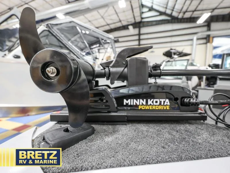 Slide: The Image of Minn Kota PowerDrive trolling motor on 2024 PRO ANGLER 162 boat at Bretz RV & Marine. - 21