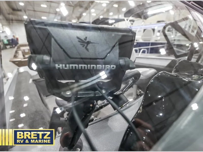 Slide: The Image of 2024 PRO ANGLER 162 boat with Humminbird fish finder at Bretz RV & Marine showroom. - 27