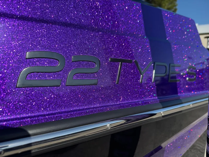 Slide: The Image of Purple ATX Surf Boats 2025 22 Type-S with metallic finish. - 2