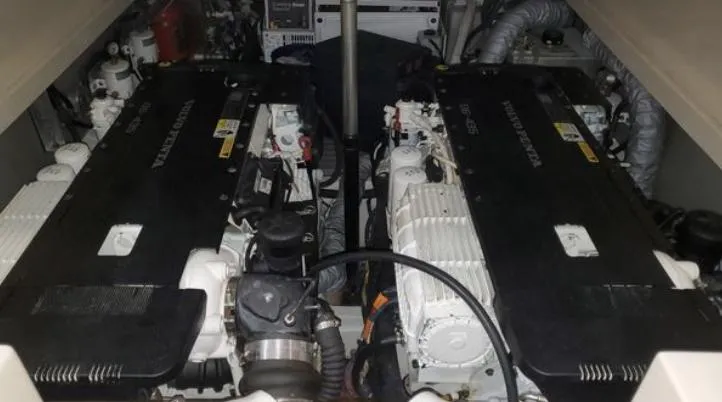 Slide: The Image of Engine room of a 2018 Hinckley Picnic Boat 37 MKIII with twin engines. - 21