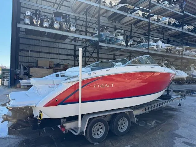 Slide: The Image of 2018 Cobalt R3 boat on trailer in storage facility. - 3