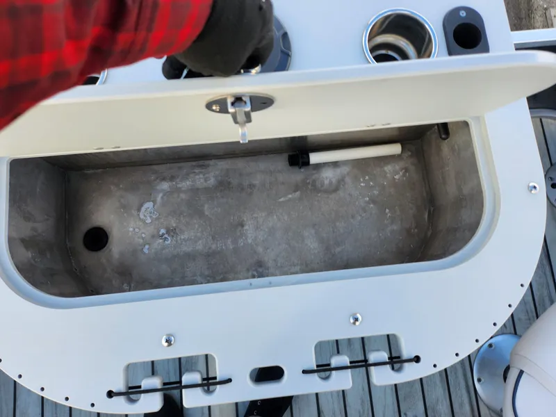 Slide: The Image of Open storage compartment on 2018 Qwest LS 7518 Cruise FTL boat. - 17
