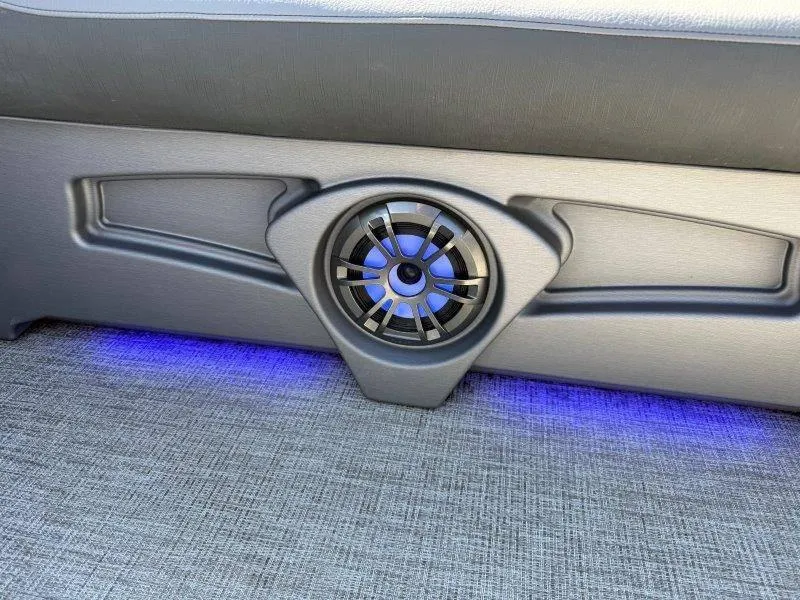 Slide: The Image of 2022 Tahoe LTZ VRB 2485 interior speaker with blue LED lighting. - 13