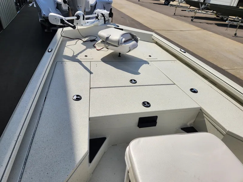 Slide: The Image of 2025 Ranger RB200 boat deck with seating and mounted equipment. - 5