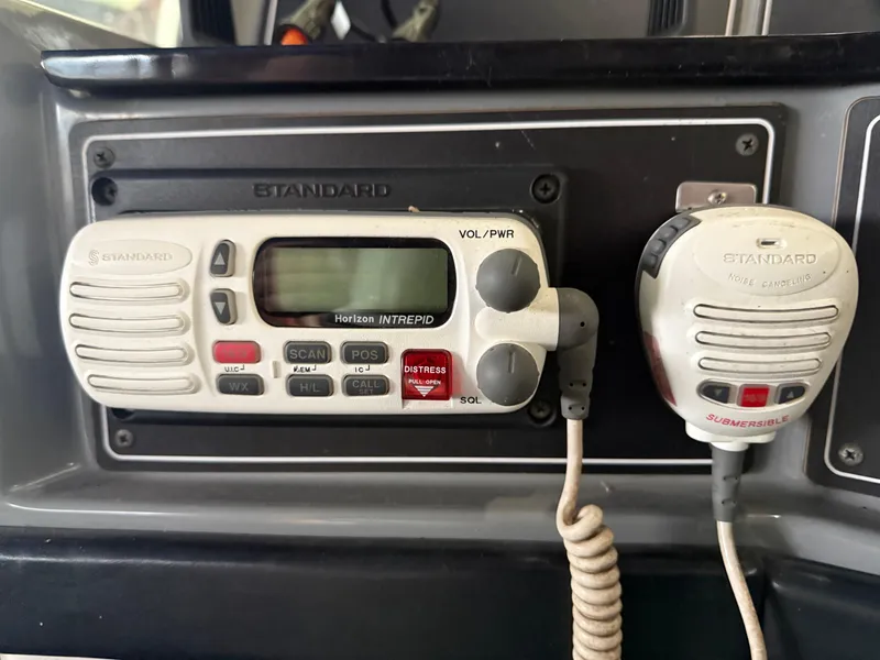 Slide: The Image of 1988 Formula 29 PC boat radio system with Standard Horizon Intrepid marine VHF radio. - 27