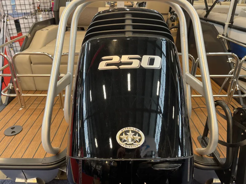 Slide: The Image of 2025 Bentley Pontoons Elite 223 Swingback Tower with 250 HP engine, teak flooring. - 9