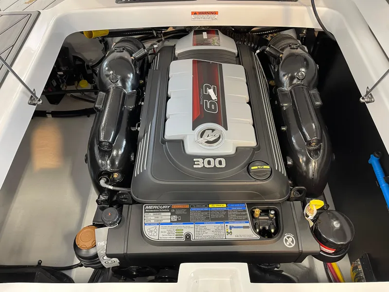 Slide: The Image of 2025 Monterey 238 SS engine compartment showcasing a powerful 300 horsepower engine. - 5