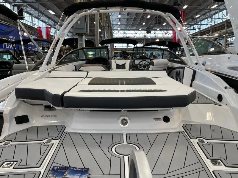 Slide: The Image of 2025 Monterey 238 SS boat interior with sleek design and modern features. - 6