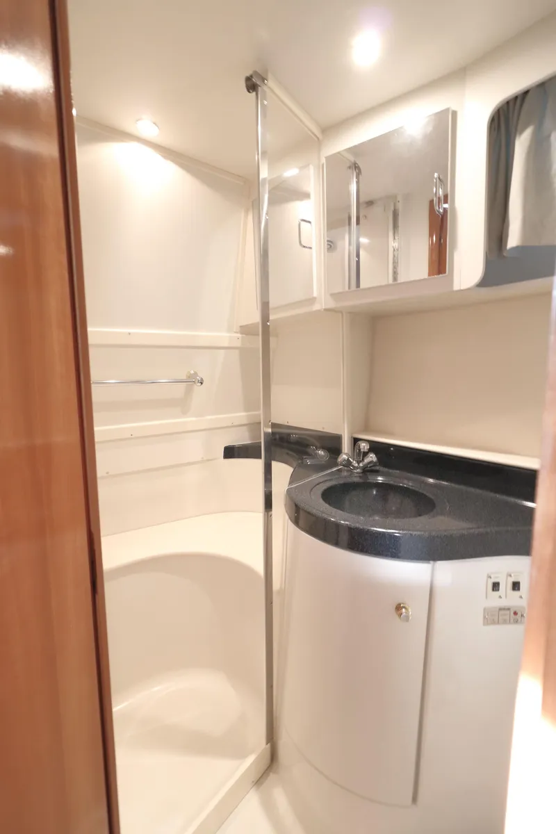 Slide: The Image of Interior view of Carver 346 Motor Yacht 2002 bathroom. - 27