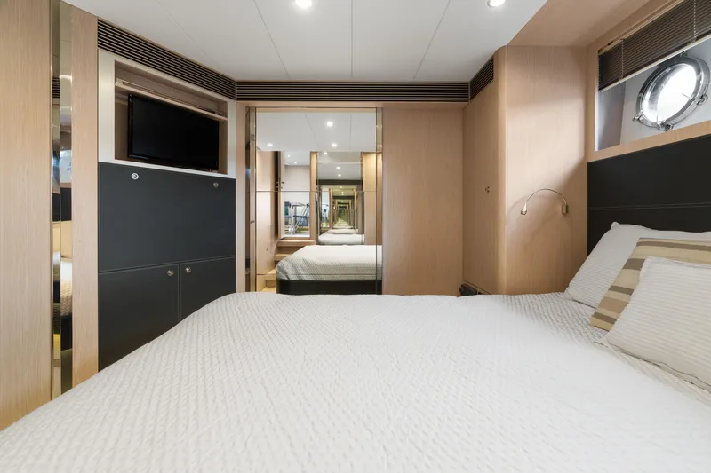 Slide: The Image of Luxurious bedroom interior of 2015 Riva 63 Virtus yacht with modern design. - 28