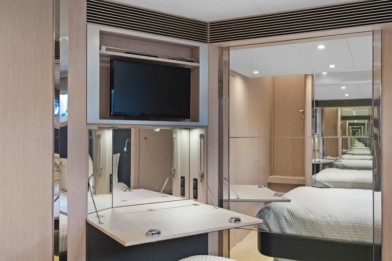 Slide: The Image of Luxurious interior of 2015 Riva 63 Virtus yacht with modern furnishings and sleek design. - 34