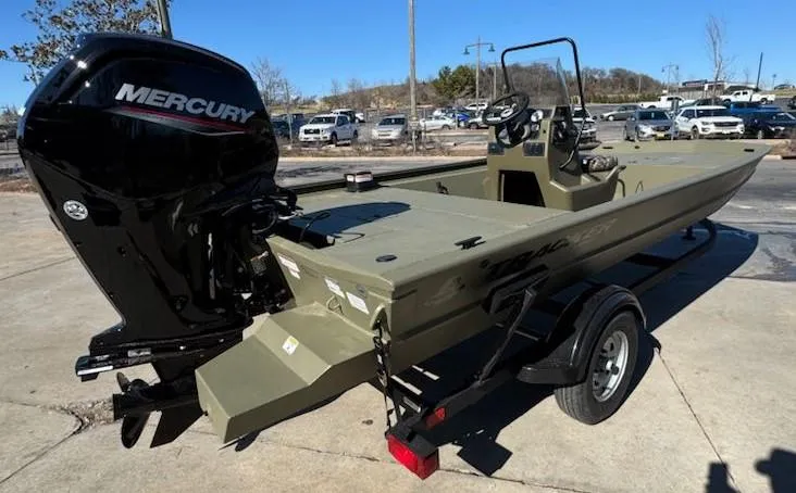 Slide: The Image of 2025 Tracker Grizzly 1860 CC boat with Mercury engine on trailer. - 4