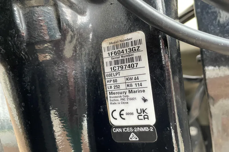 Slide: The Image of Label on 2025 Tracker Grizzly 1754 SC, Mercury Marine engine specifications. - 37