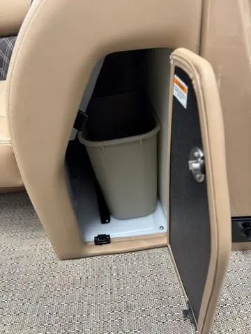 Slide: The Image of Storage compartment with trash bin in 2025 Barletta Lusso L25UC boat. - 5