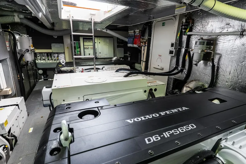 Slide: The Image of Engine room of 2026 Absolute Navetta 53 yacht with Volvo Penta D6-IPS650 engine. - 61