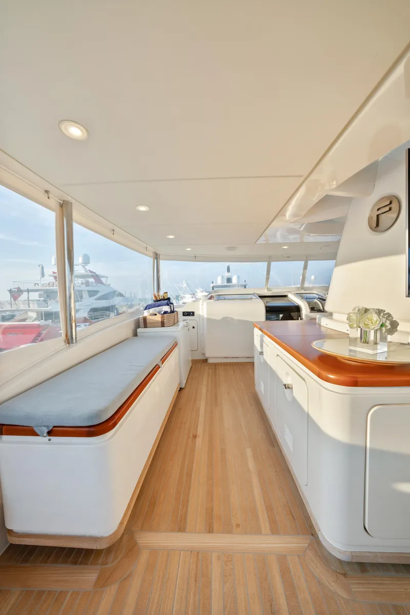 Slide: The Image of Luxurious interior of 2012 Sanlorenzo SD92 yacht with elegant wood flooring and modern furnishings. - 25