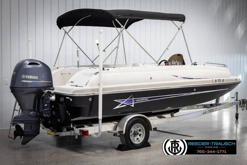 Slide: The Image of 2015 Starcraft 1915 Limited OB boat with Yamaha outboard motor on trailer. - 6