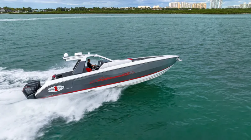 Slide: The Image of 2022 Cigarette 42 Auroris speedboat cruising on open water. - 41