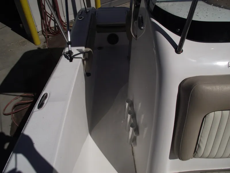 Slide: The Image of 2016 Sea Fox 186 Commander boat interior with seating and railing. - 15