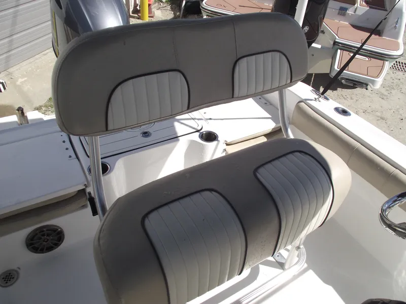 Slide: The Image of 2016 Sea Fox 186 Commander boat seating with cushioned backrests. - 24