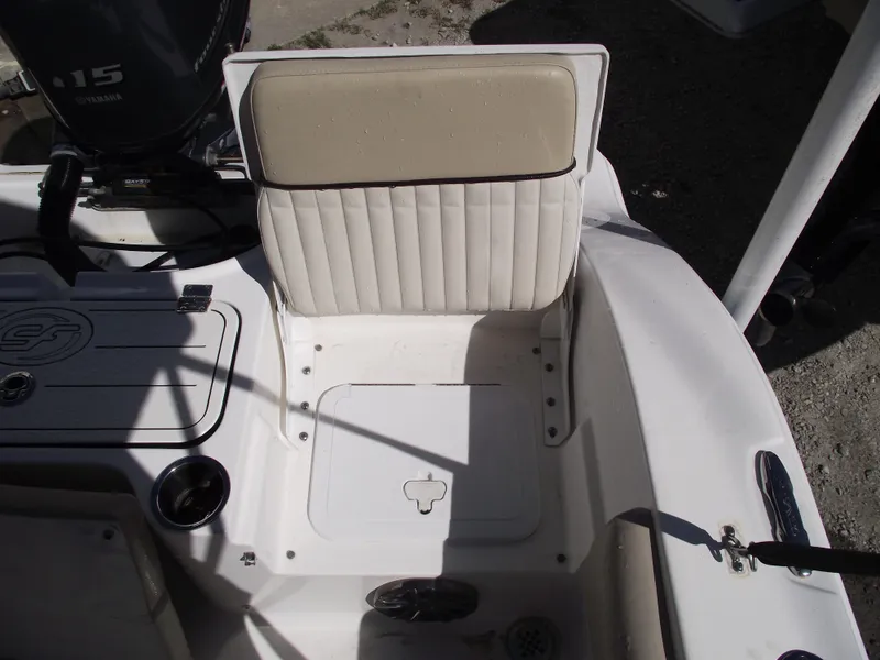 Slide: The Image of 2016 Sea Fox 186 Commander boat seat and storage compartment. - 30