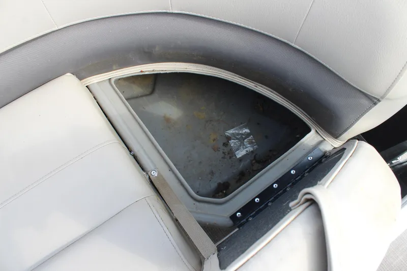 Slide: The Image of Storage compartment under seat of 2022 Sun Tracker Party Barge 18 DLX pontoon boat. - 20