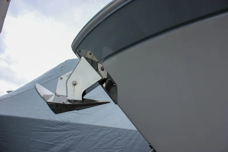 Slide: The Image of 2023 Blackfin 252 CC boat with a stainless steel anchor. - 7