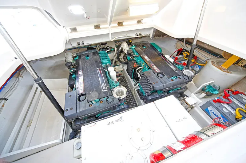 Slide: The Image of Engine room of 2007 Tiara Yachts 3900 Sovran with dual engines. - 38