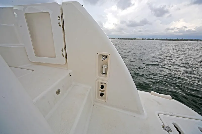 Slide: The Image of 2007 Tiara Yachts 3900 Sovran deck with ocean view and utility panel. - 7