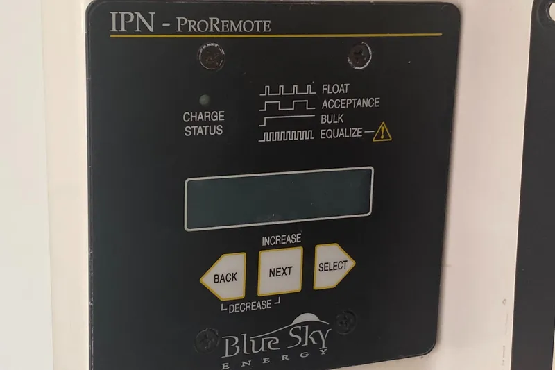 Slide: The Image of Blue Sky Energy IPN ProRemote charge controller on Leopard 38, 2003 model. - 37