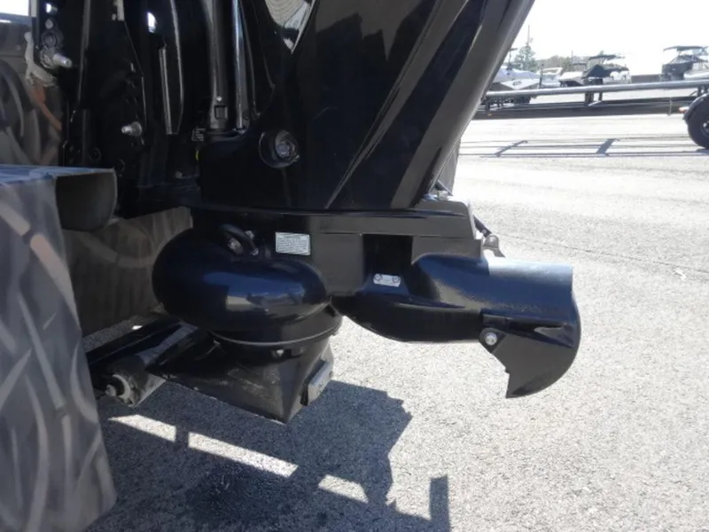 Slide: The Image of 2020 Alweld 1752 Marsh Console boat motor detail, showcasing propeller and lower unit. - 8