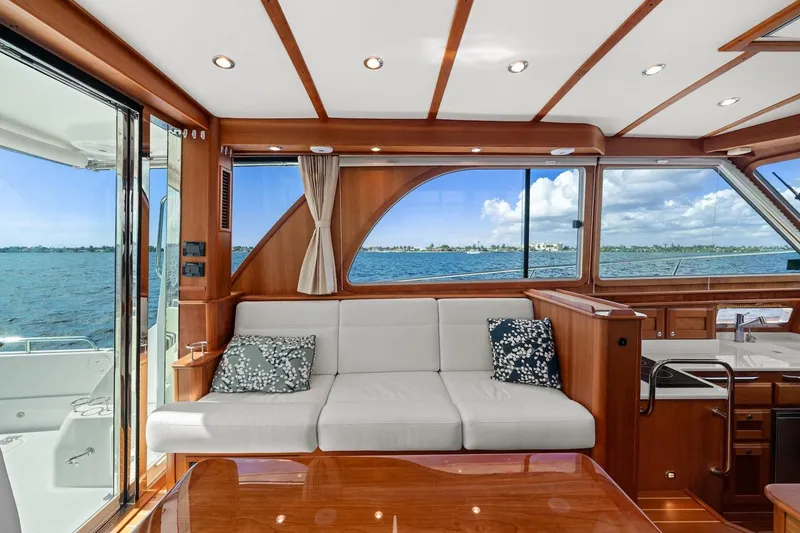 Slide: The Image of Luxurious interior of 2019 Sabre 45 Salon Express yacht with ocean view. - 7