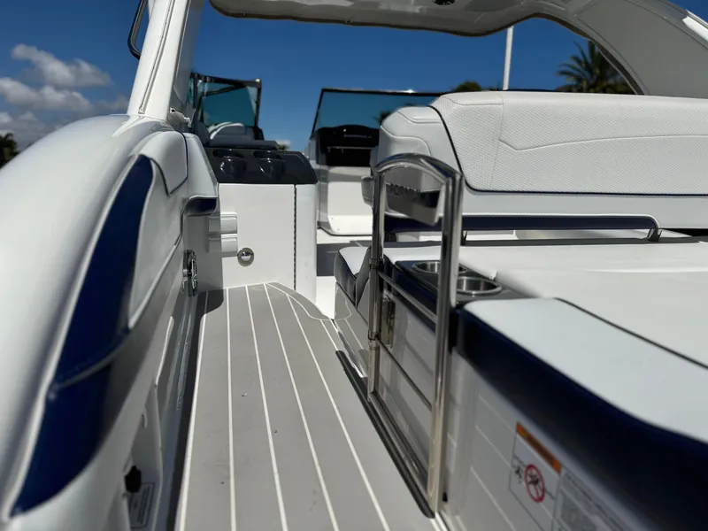 Slide: The Image of 2023 Formula 350 Crossover Bowrider interior with sleek seating and modern design. - 17