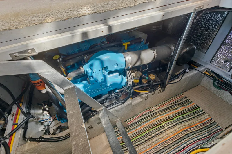 Slide: The Image of Bathroom interior of 2000 Silverton 392 Motor Yacht with sink and shower. - 23