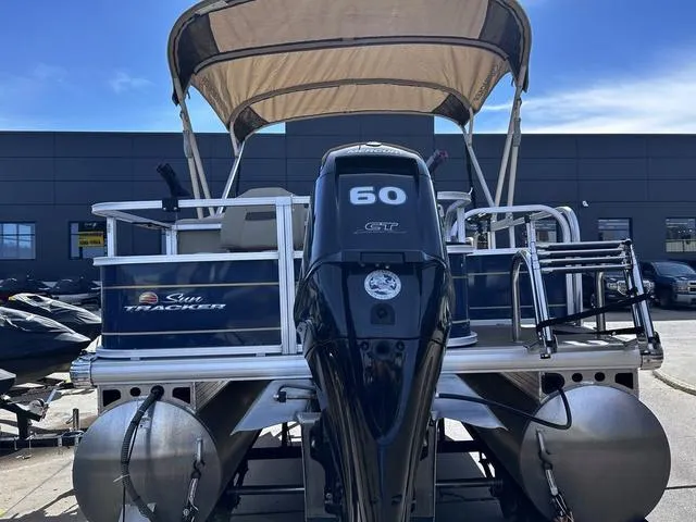 Slide: The Image of 2023 Sun Tracker BASS BUGGY® 18 DLX pontoon boat with 60 HP engine. - 4