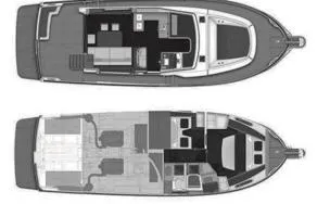 Slide: The Image of Floor plan of 2012 Beneteau Swift Trawler 44, showcasing interior layout and design. - 29