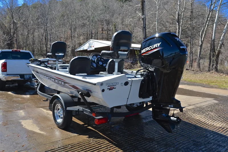 Slide: The Image of 2023 Bass Tracker PRO TEAM 175 TF boat with Mercury engine on trailer. - 12