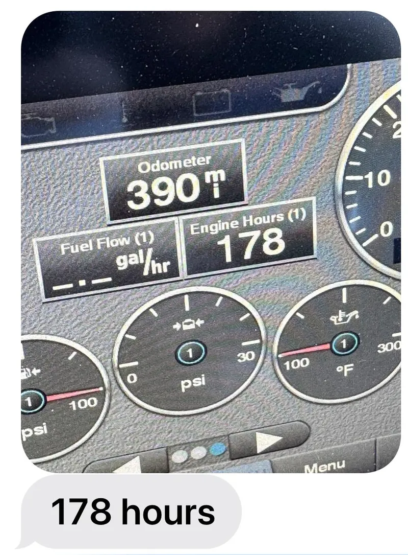 Slide: The Image of Dashboard of a 2018 Cobalt R7 showing 390 miles and 178 engine hours. - 34