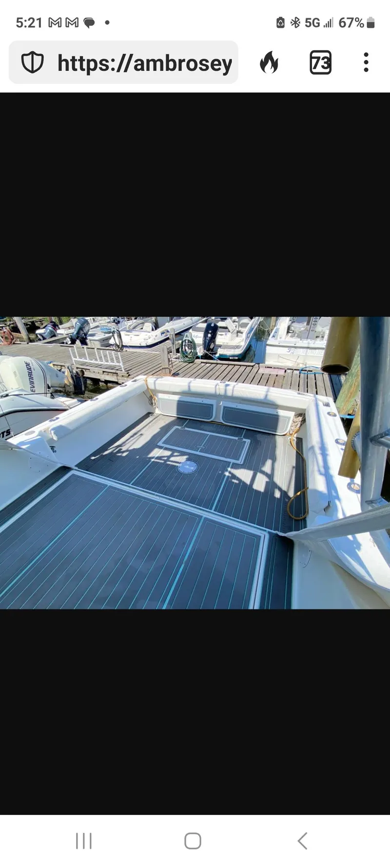 Slide: The Image of 2000 Dawson Yachts 33 EXPRESS deck view with seating area. - 20