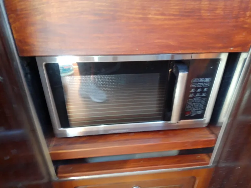 Slide: The Image of Microwave oven in Bavaria 37 Cruiser yacht kitchen, 2001 model. - 26