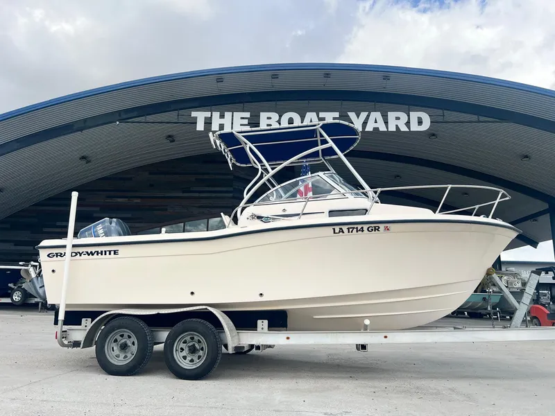 Slide: The Image of 2007 Grady-White Adventure 208 boat on trailer at The Boat Yard. - 1